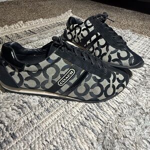 Coach Black and Gray Signature Logo Sneakers